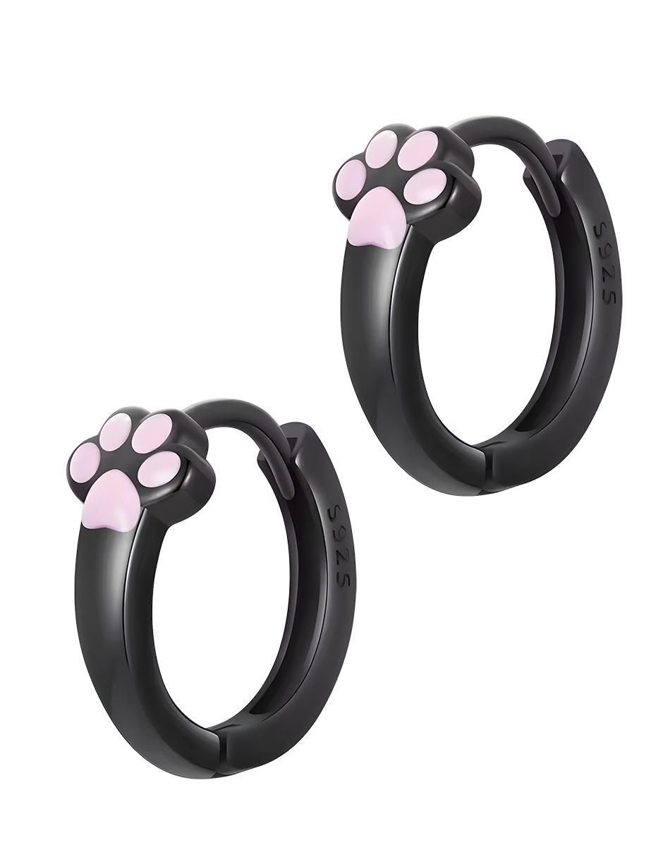 Aretes de huella de plata P 925 con acabado brillante 1