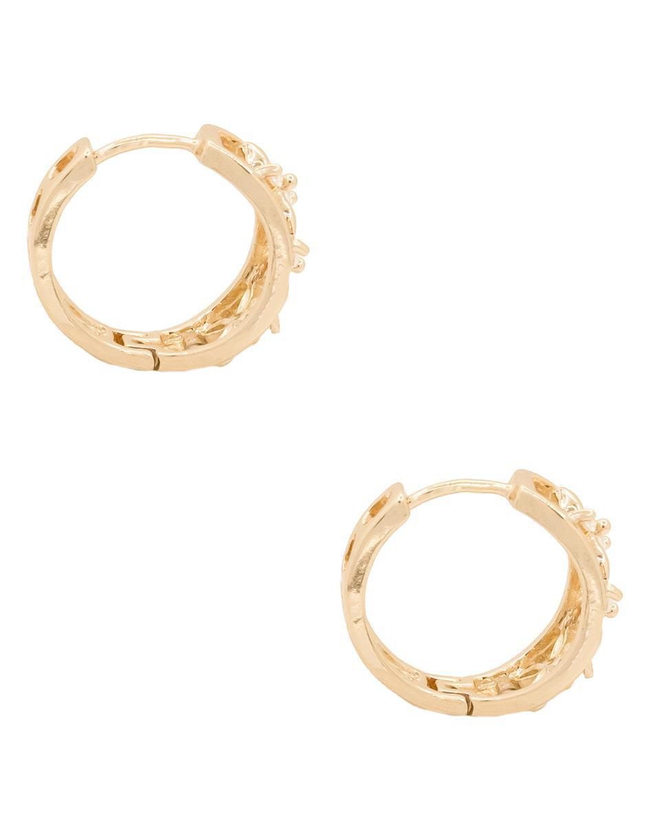 Aretes redondos con acabado brillante zirconia 2