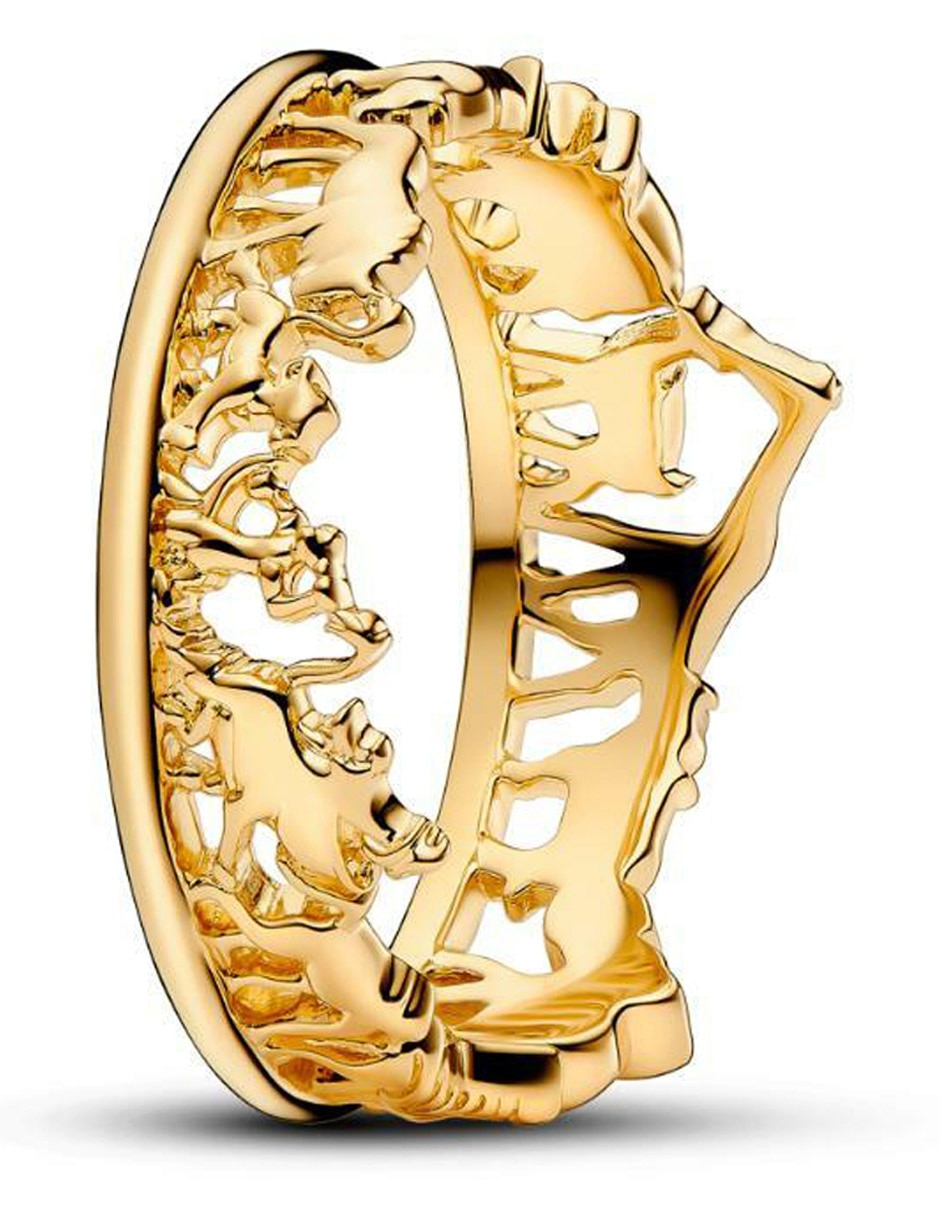 Anillo Disney x de plata P 925 con acabado baño de oro 2