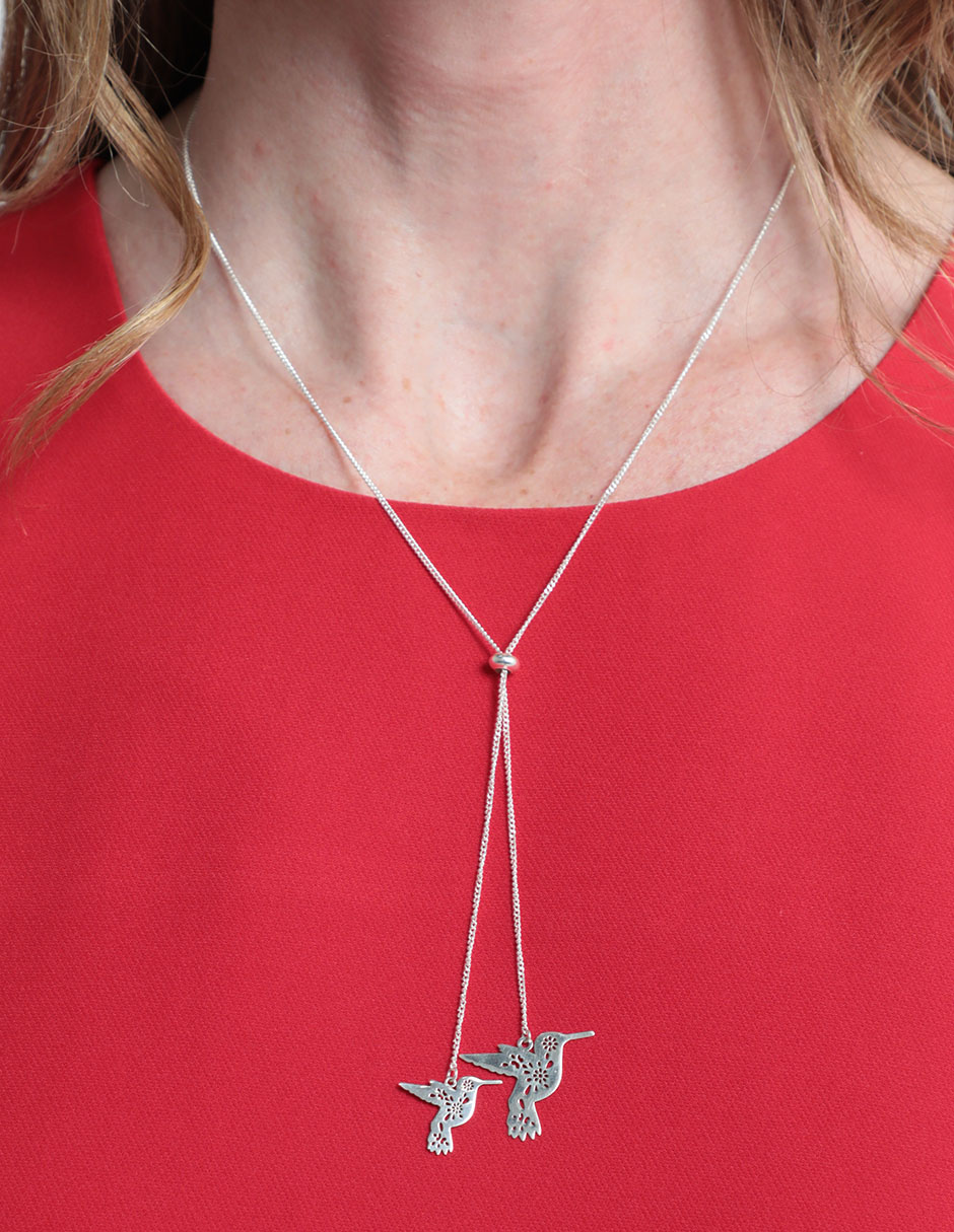 Collar de colibrí Naturaleza de plata P 925 3