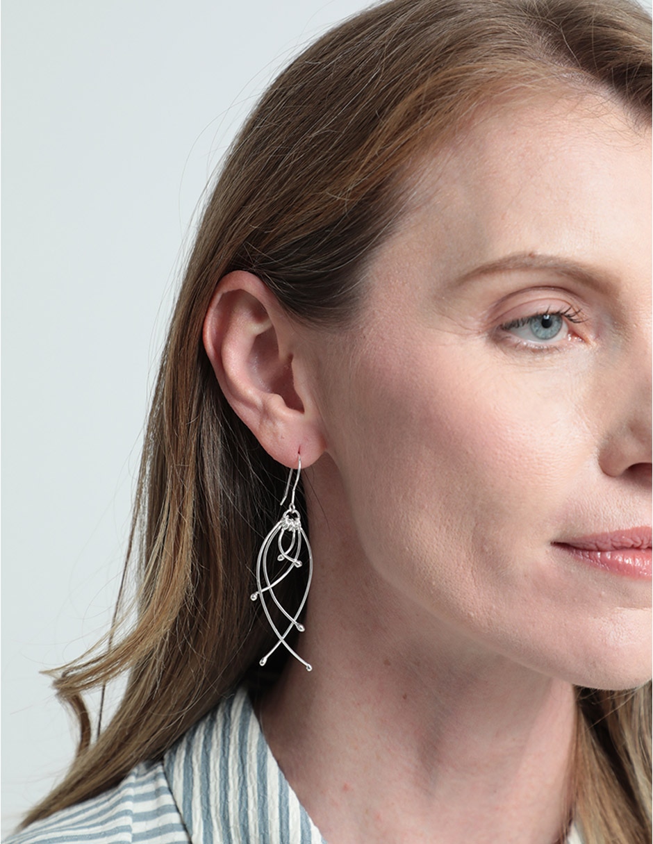 Aretes Casquillas Cerillo de plata P 925 con acabado brillante 4