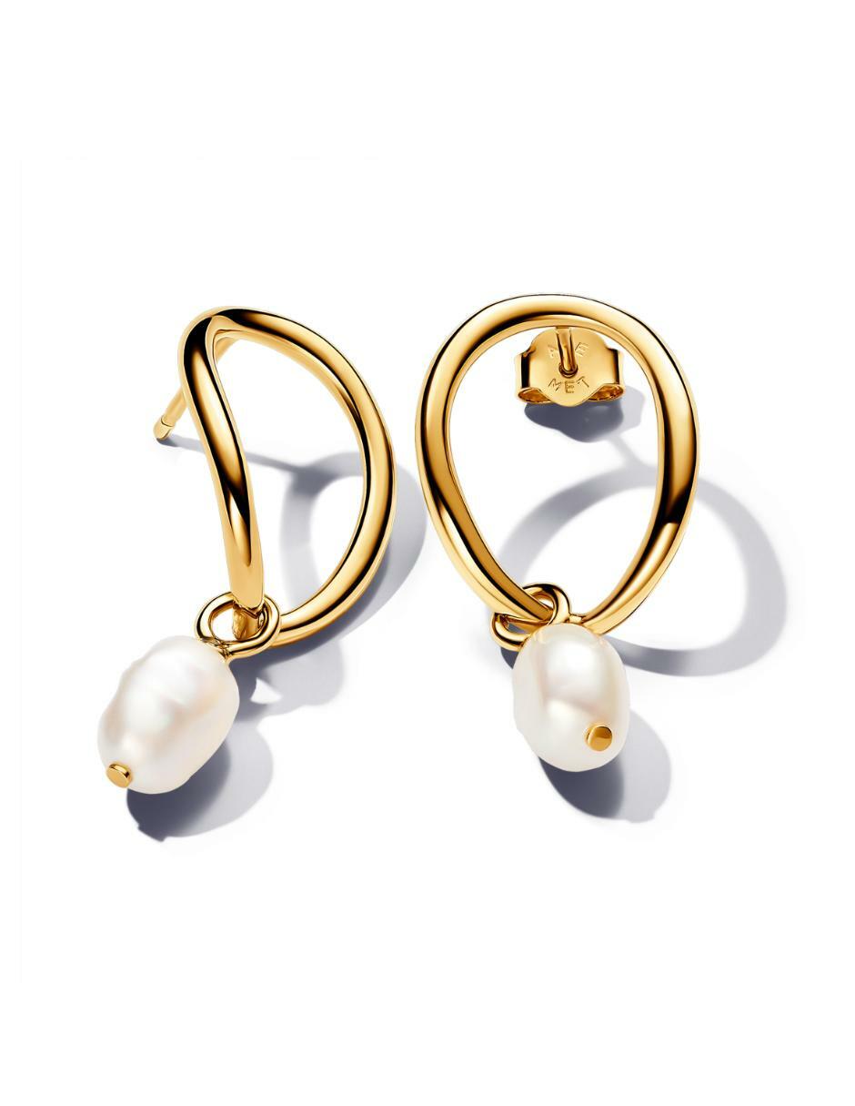 Aretes Essence de plata P 925 con acabado baño de oro perla