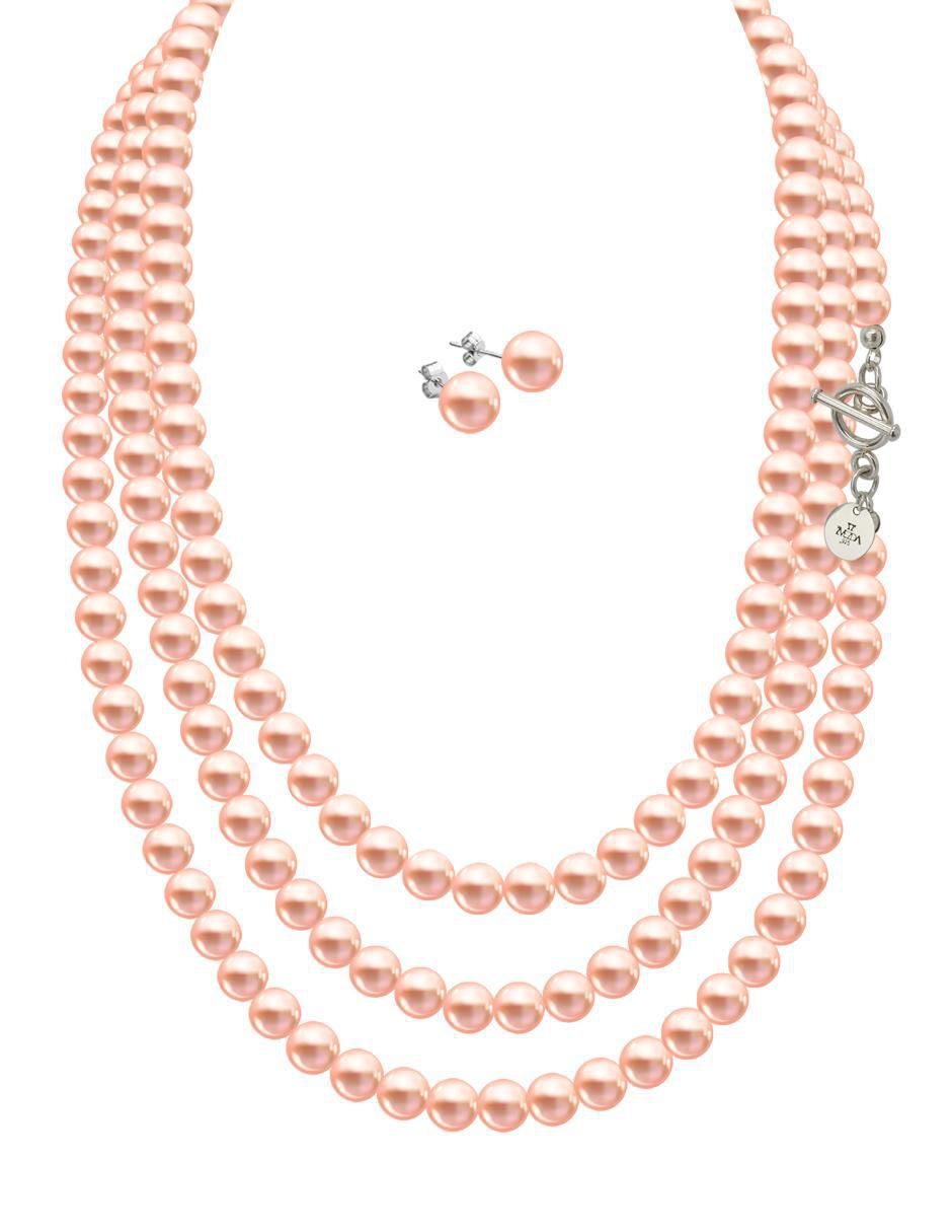 Aretes y collar circular Pearls de plata P925 cristal Aretes y collar circular Pearls de plata P925 cristal