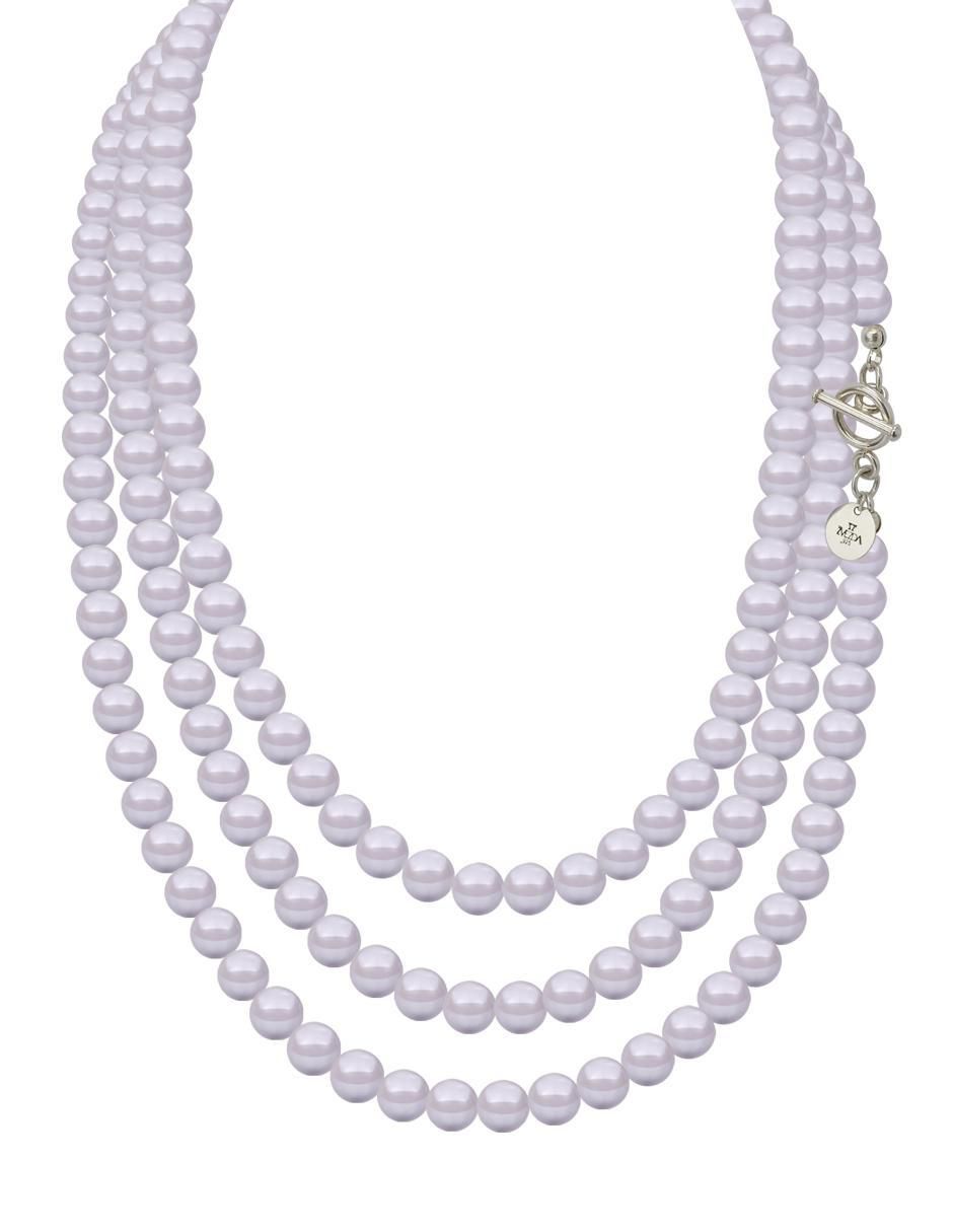 Aretes y collar circular Pearls de plata P925 cristal 2