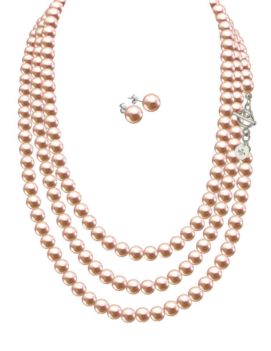 Aretes y collar circular Pearls de plata P925 cristal Aretes y collar circular Pearls de plata P925 cristal