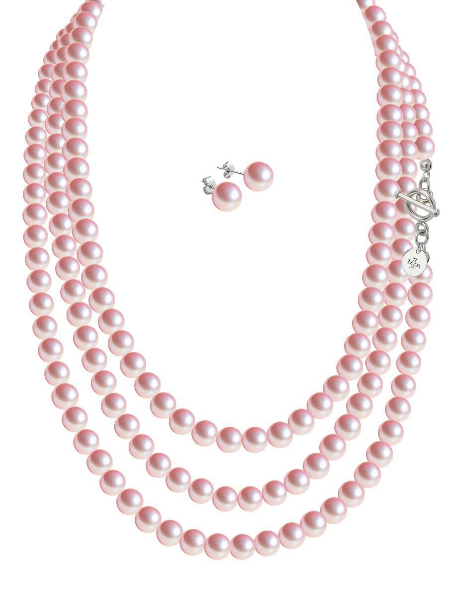 Aretes y collar circular Pearls de plata P925 cristal Aretes y collar circular Pearls de plata P925 cristal