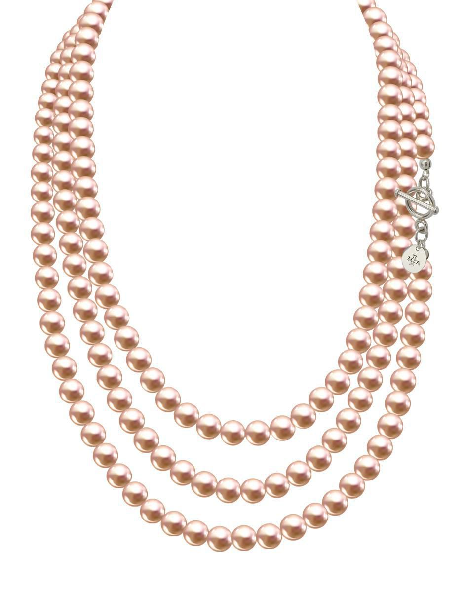 Aretes, collar y pulsera circular Pearls de plata P925 cristal 3