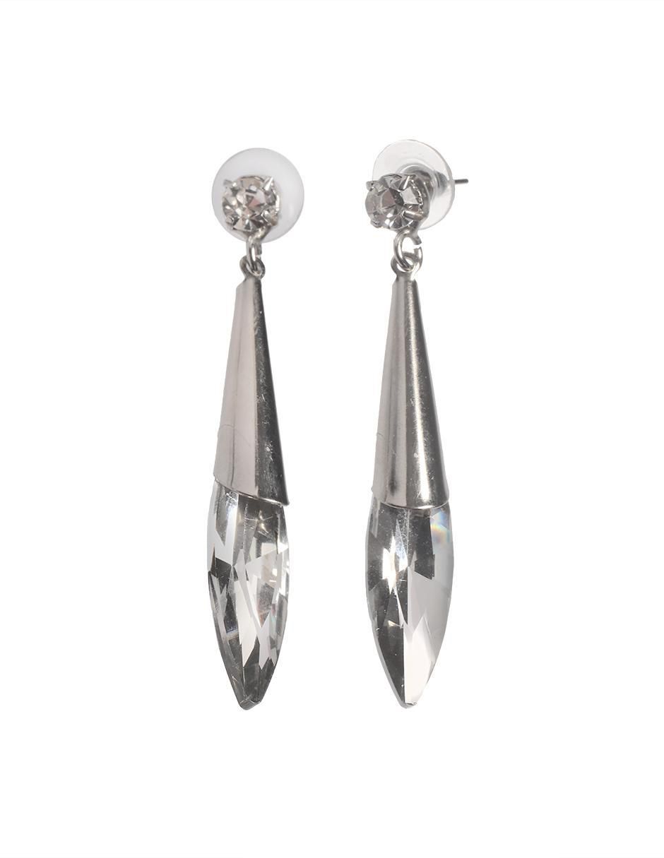 Aretes de gota con acabado brillante cristal 1