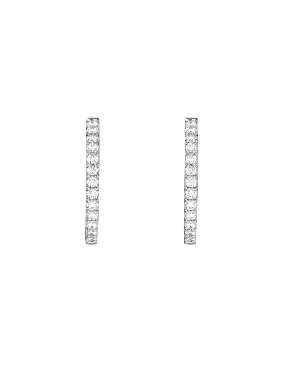 Aretes de aro ciruculares con acabado brillante cristal Aretes de aro ciruculares con acabado brillante cristal