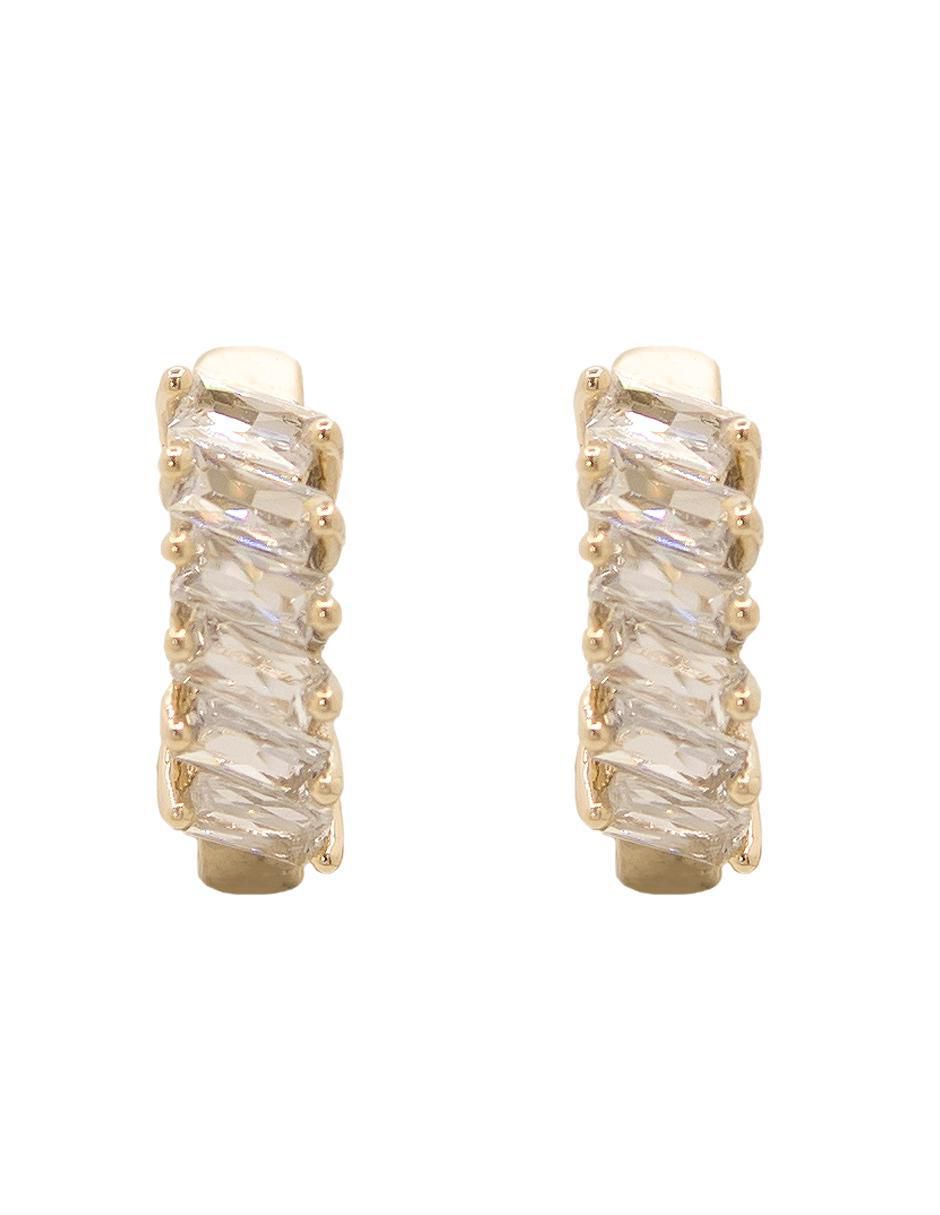Aretes redondos con acabado brillante zirconia Aretes redondos con acabado brillante zirconia