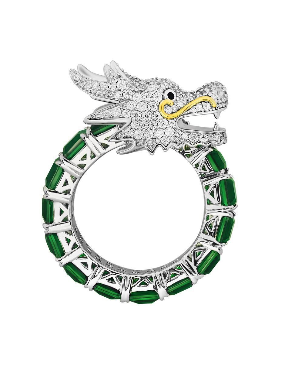 Anillo P 925 de plata esmeralda brillante 3