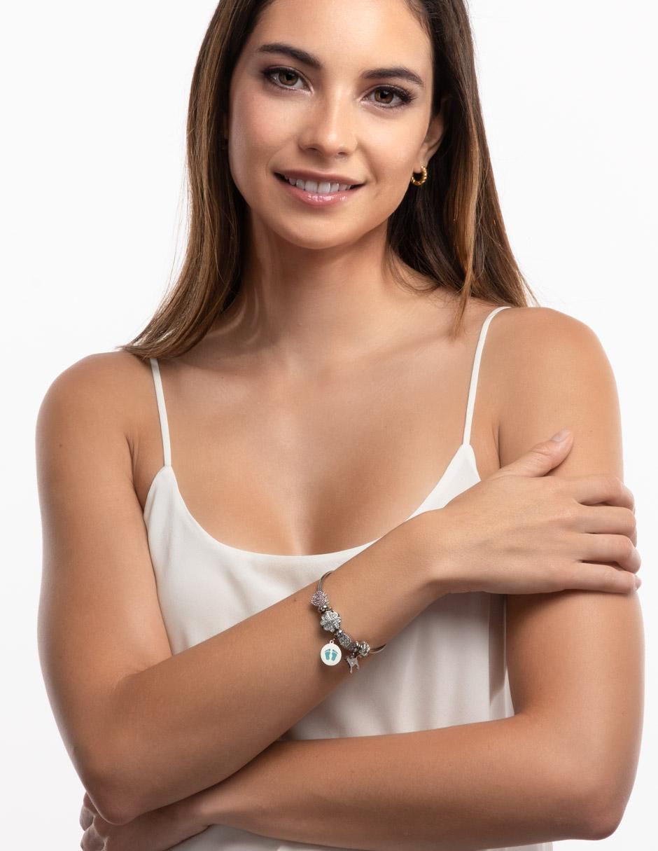 Charm "de" huella luckyly charms para pulsera de mujer sin temática "de" acero inoxidable sin kilataje sin gema
