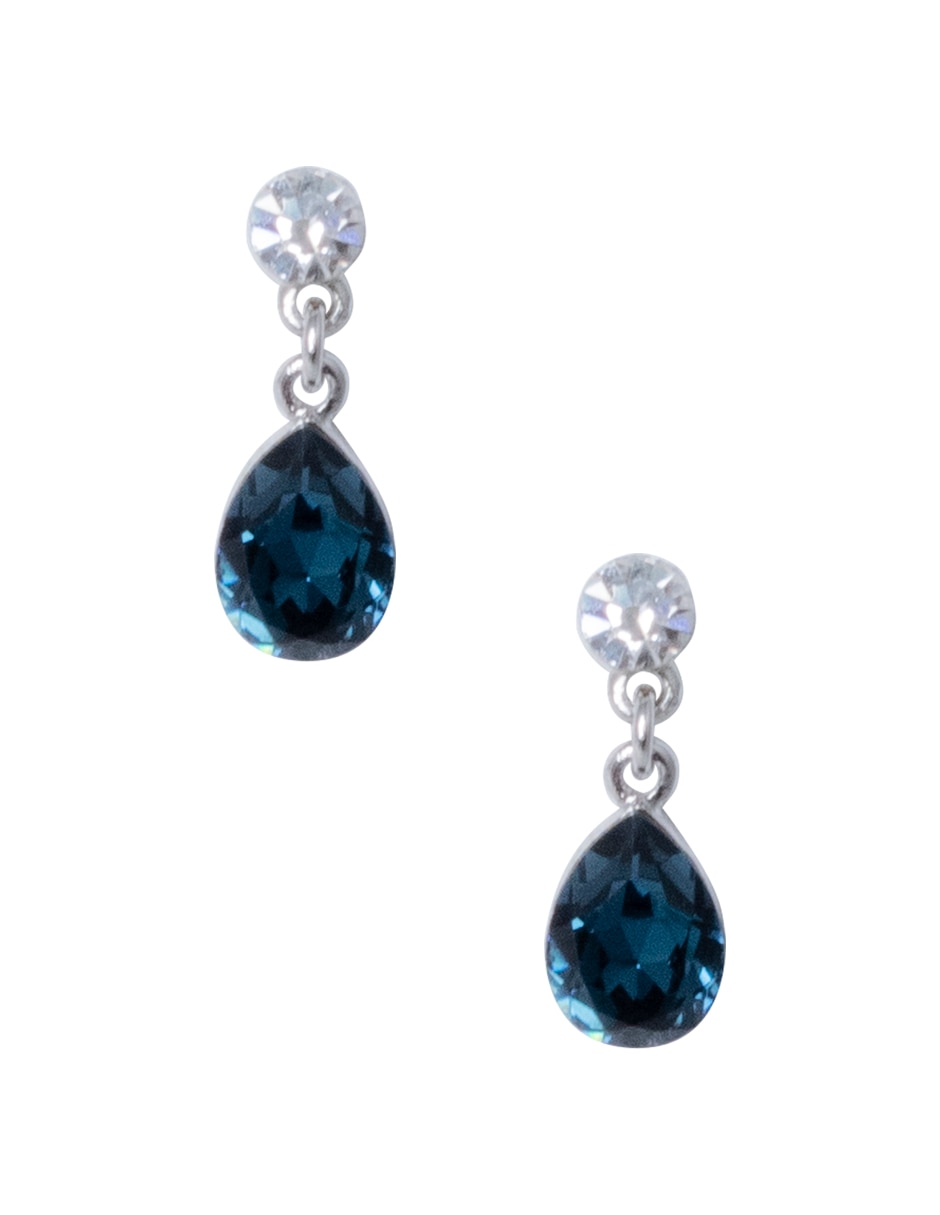 Aretes de gota con acabado brillante cristal