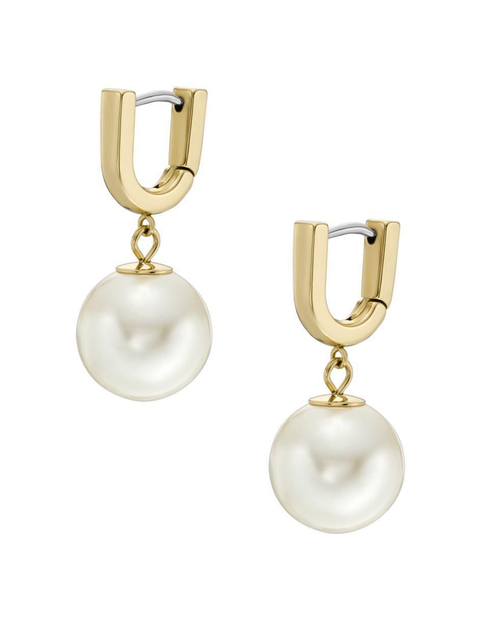 Aretes redondos con acabado brillante cristal 4