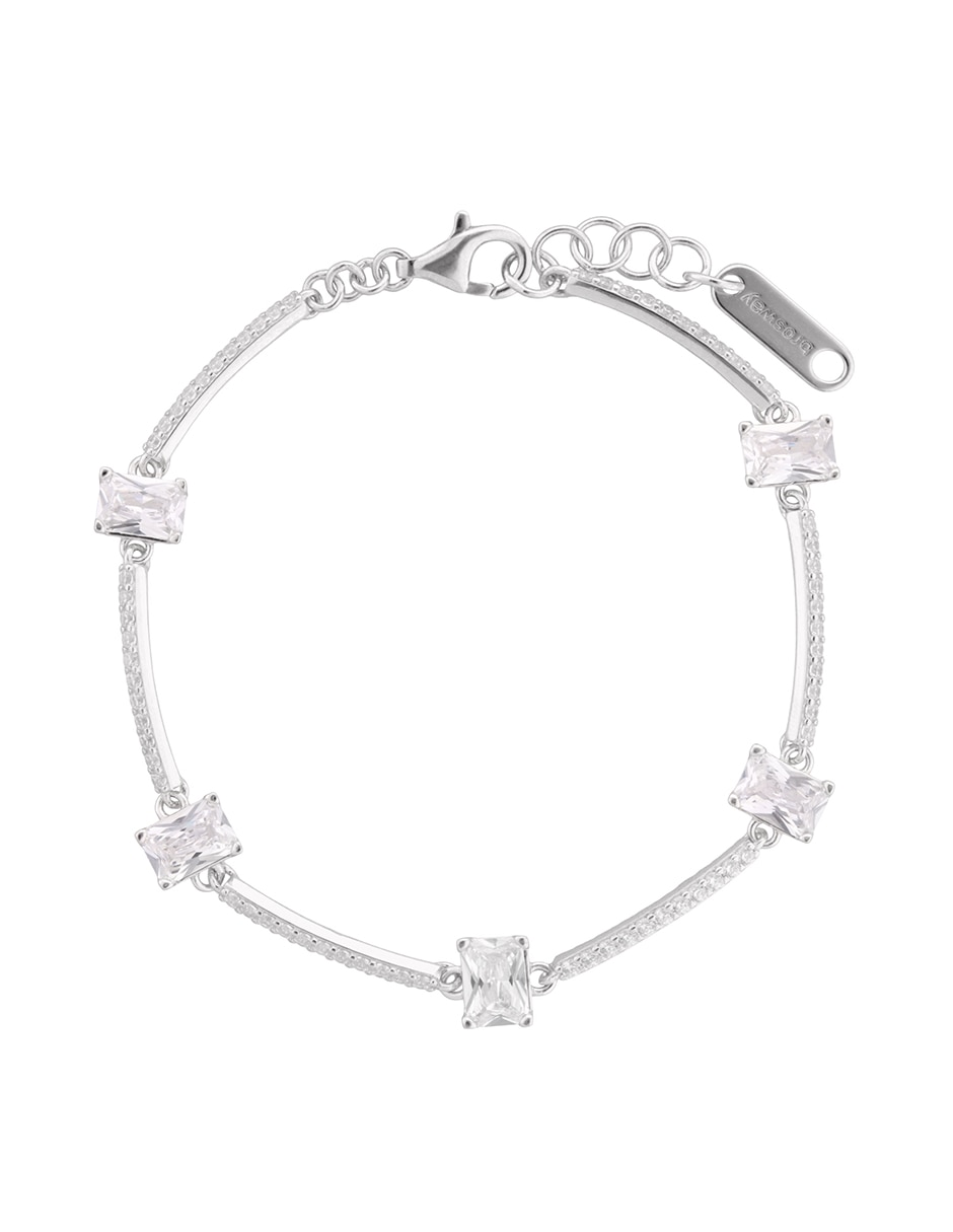 Brazalete de plata P 925 Fancy Infinite White con acabado brillante Brazalete de plata P 925 Fancy Infinite White con acabado brillante