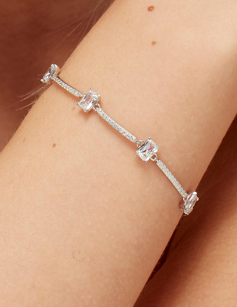 Brazalete de plata P 925 Fancy Infinite White con acabado brillante 4