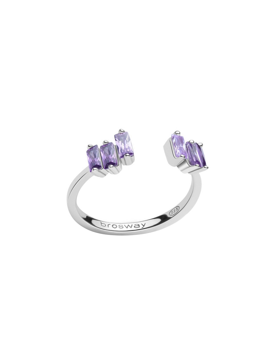 Anillo cuadrado Fancy Magic Purple P 925 de plata zirconia brillante 1