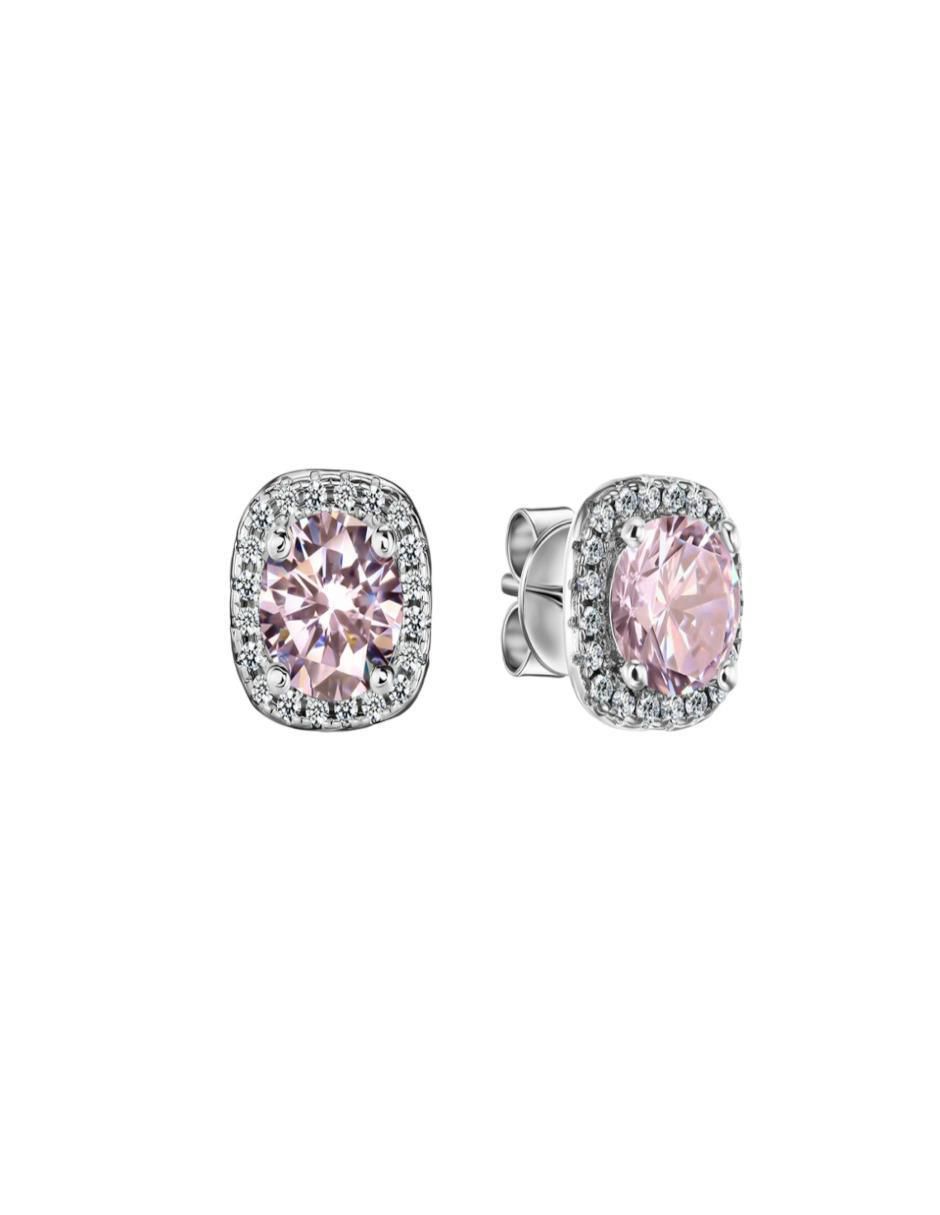 Broqueles circulares de plata P 925 con acabado plateado zirconia Broqueles circulares de plata P 925 con acabado plateado zirconia