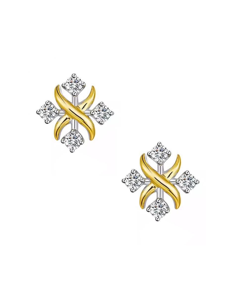 Broqueles cuadrados de plata P 925 con acabado plateado zirconia