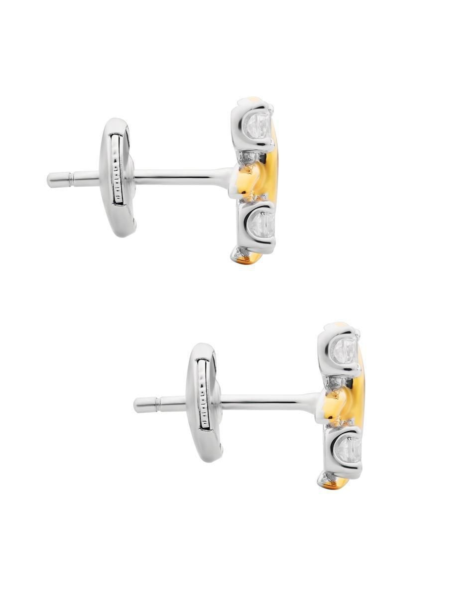 Broqueles cuadrados de plata P 925 con acabado plateado zirconia 3