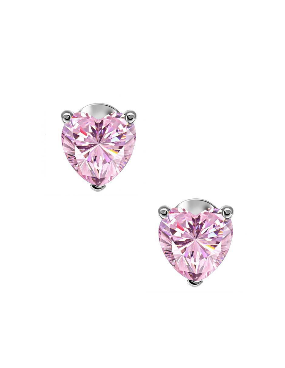 Broqueles de corazón de plata P 925 con acabado plateado zirconia Broqueles de corazón de plata P 925 con acabado plateado zirconia