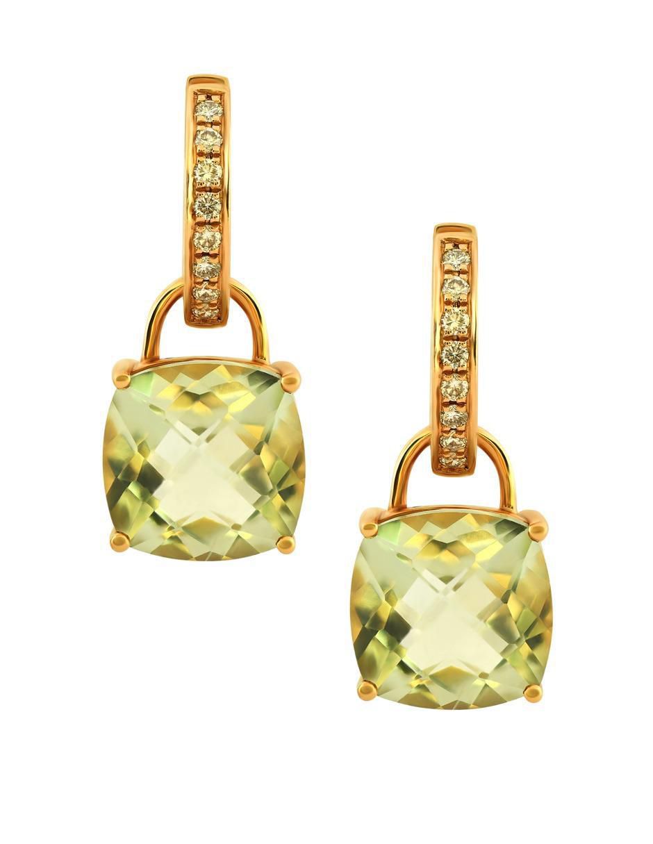 Aretes cuadrados de oro amarillo con acabado brillante amatista Aretes cuadrados de oro amarillo con acabado brillante amatista