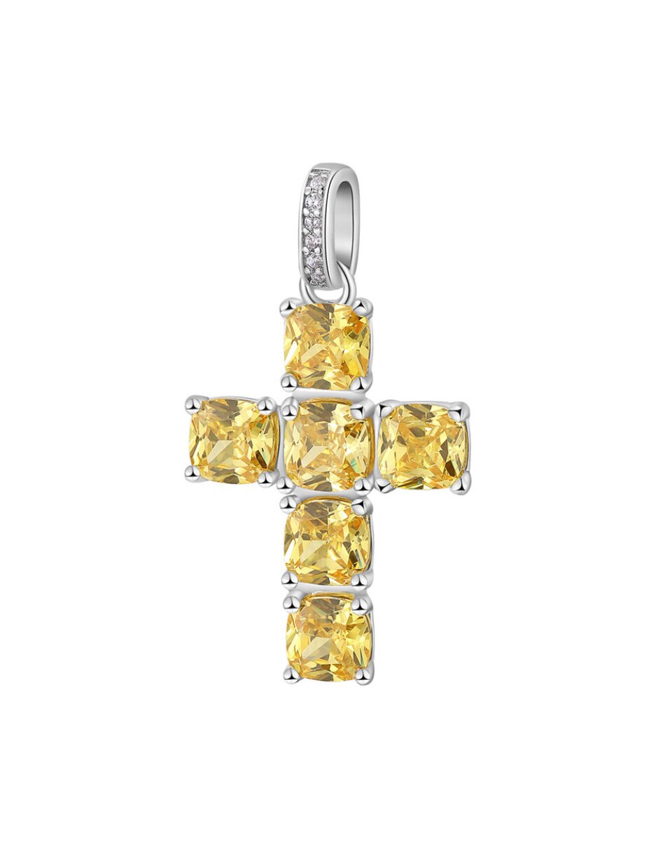Charm de cruz fancy energy yellow de plata P 925 1