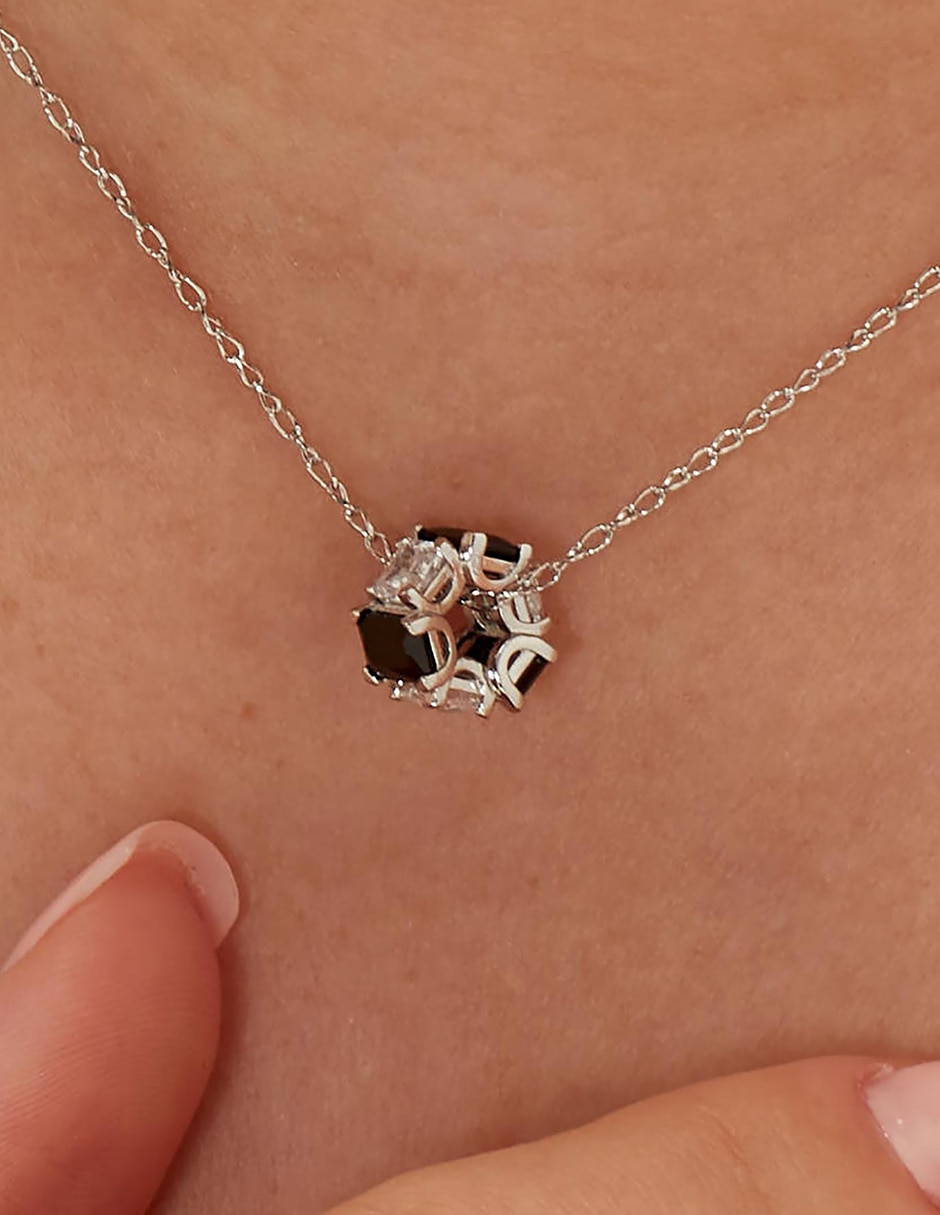 Charm circular fancy mystery black de plata P 925 4