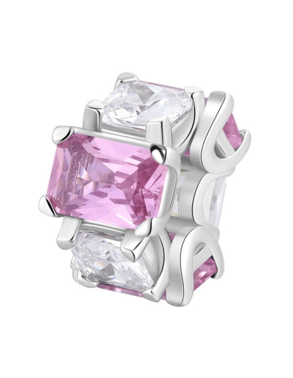 Charm circular fancy vibrant pink de plata P 925 2