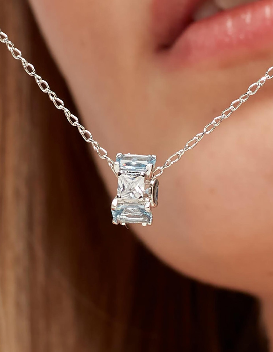 Charm circular fancy cloud light blue de plata P 925 4