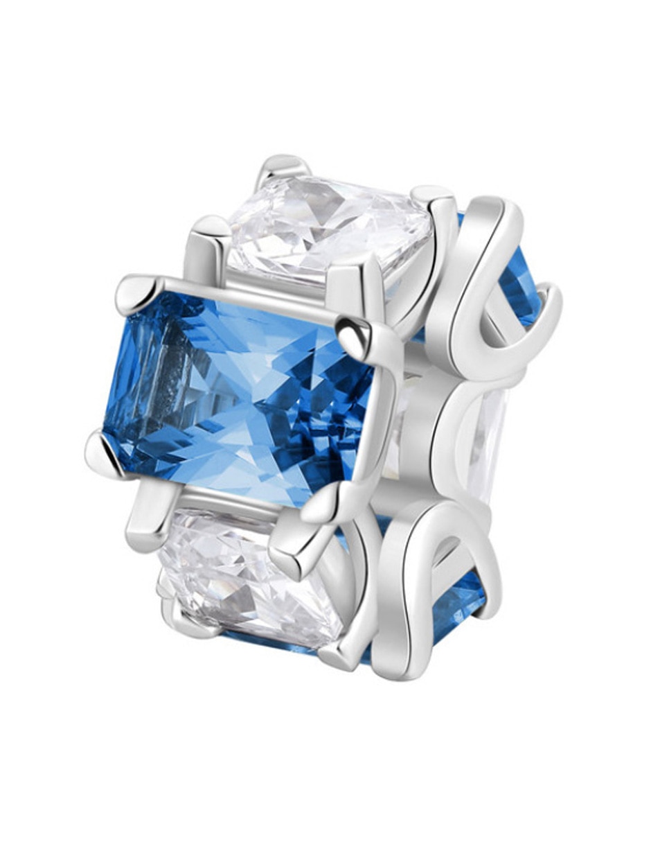 Charm circular fancy freedom blue de plata P 925 2
