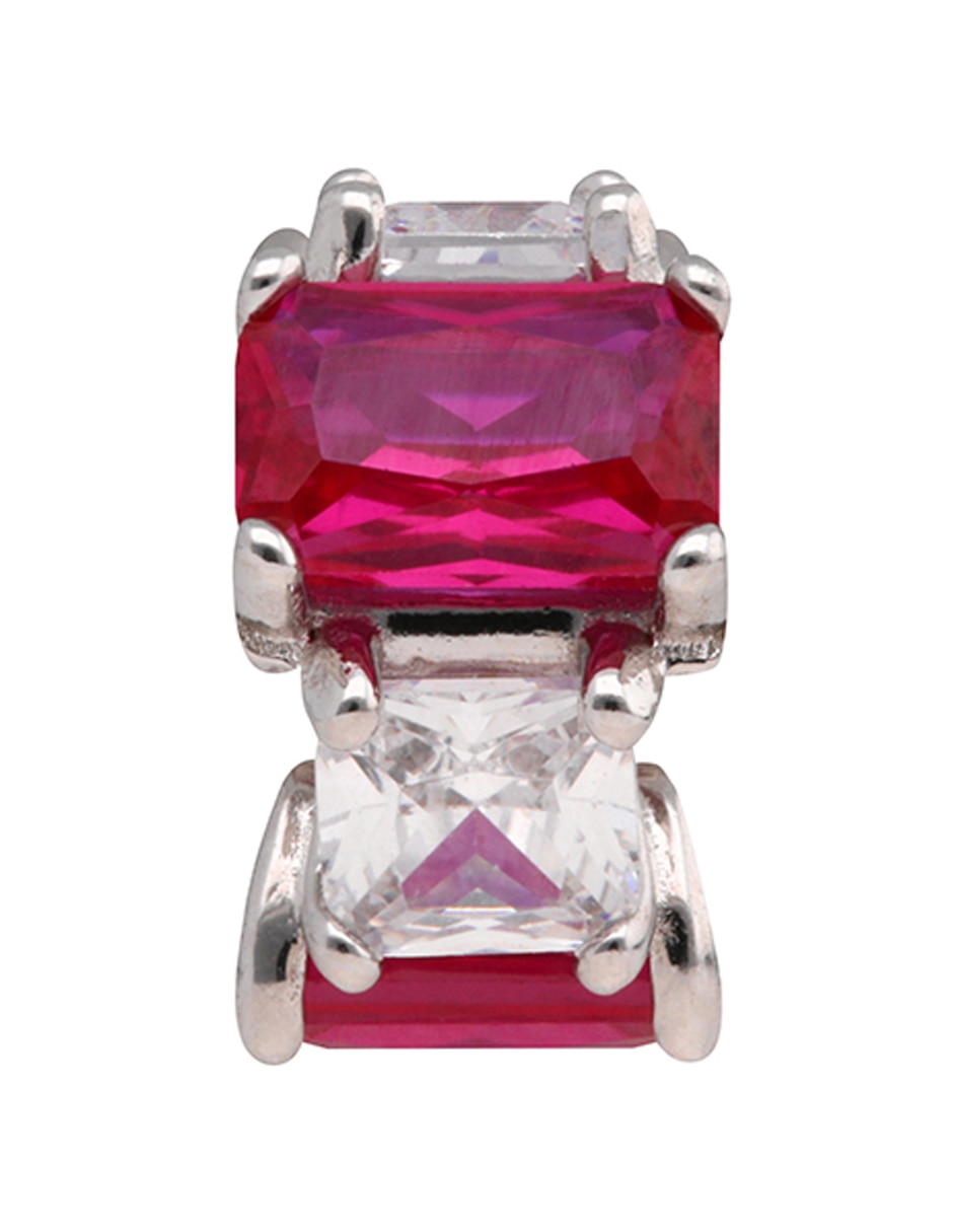 Charm circular fancy passion ruby de plata P 925