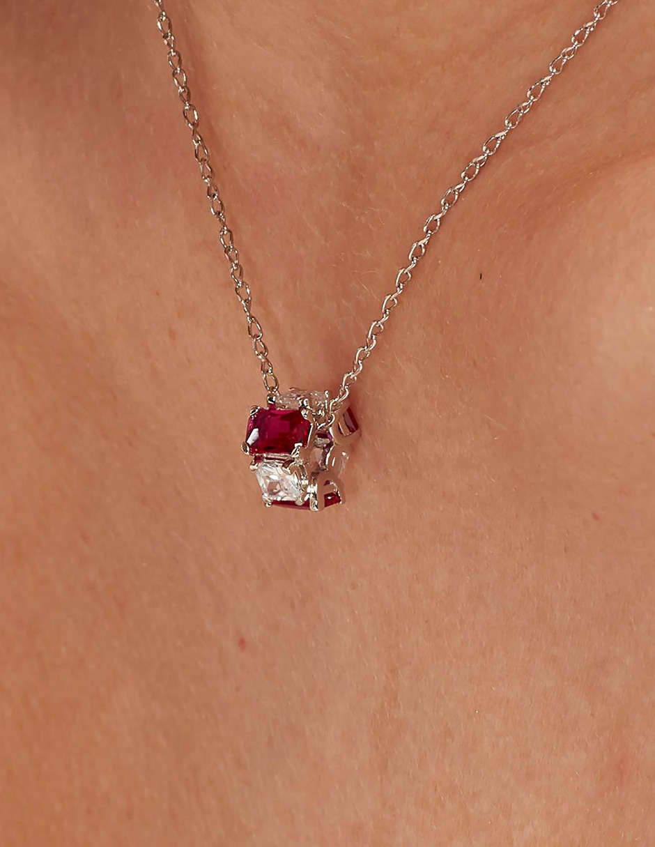 Charm circular fancy passion ruby de plata P 925 4