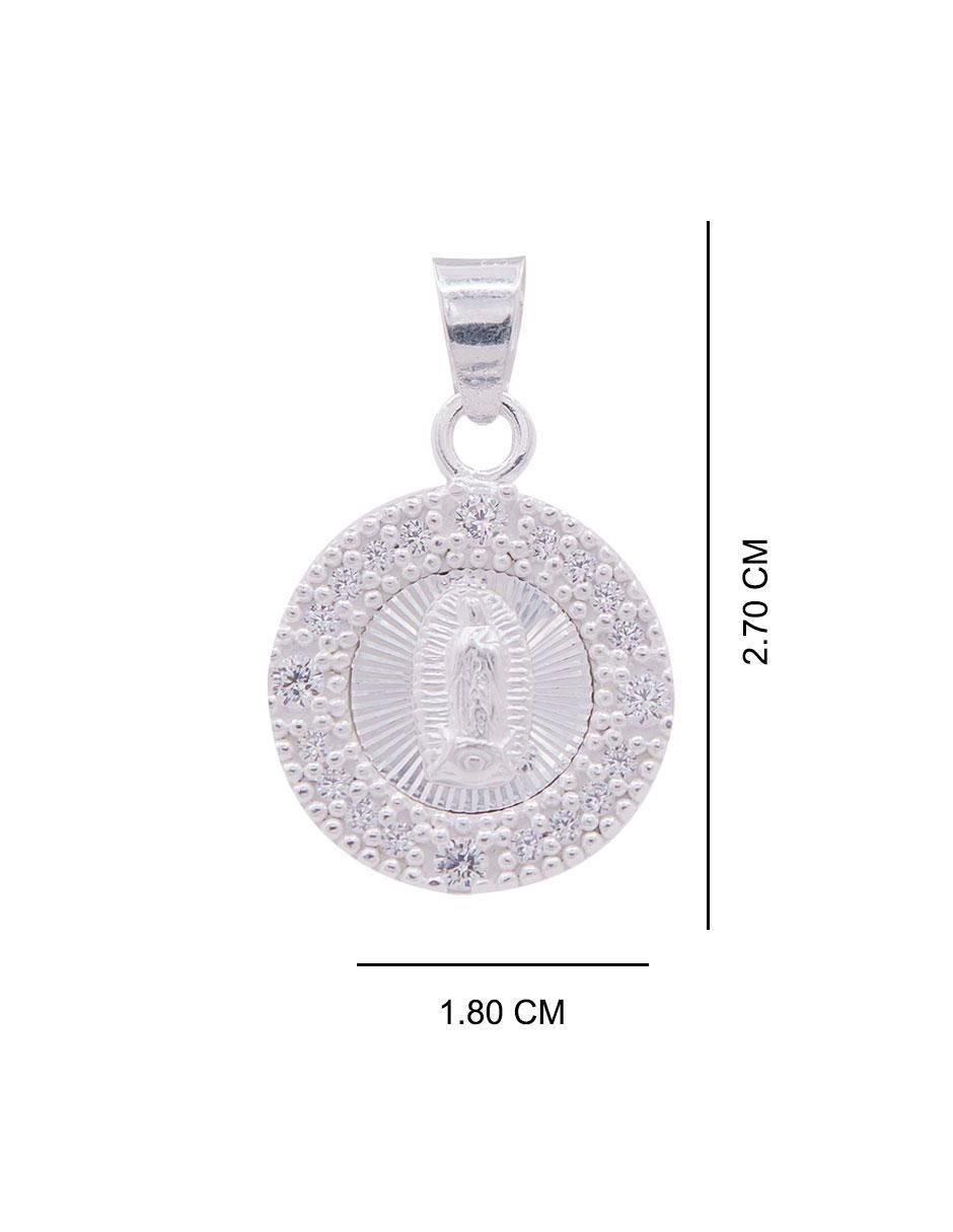 Dije redondo virgen de guadalupe de plata P 925 4