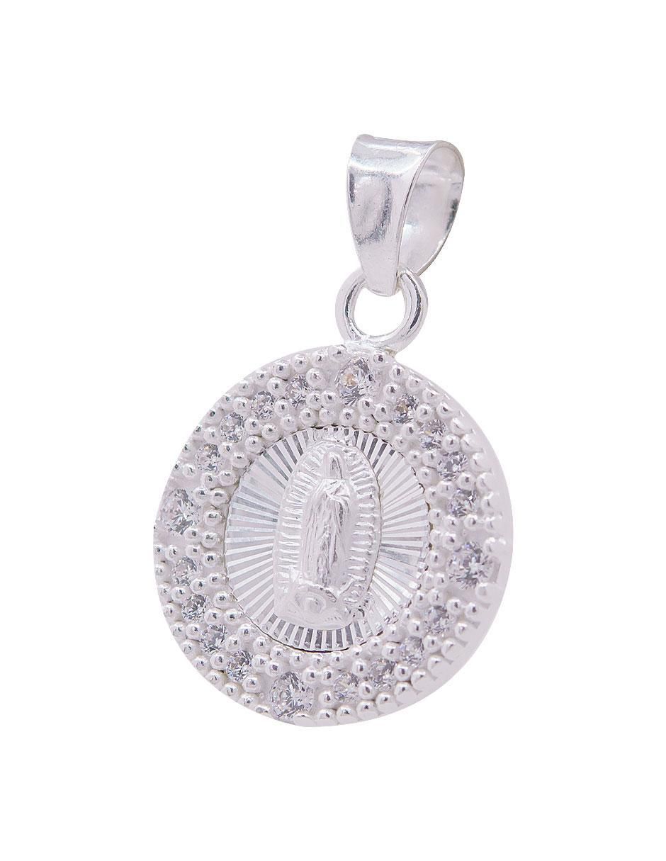 Dije redondo virgen de guadalupe de plata P 925 3