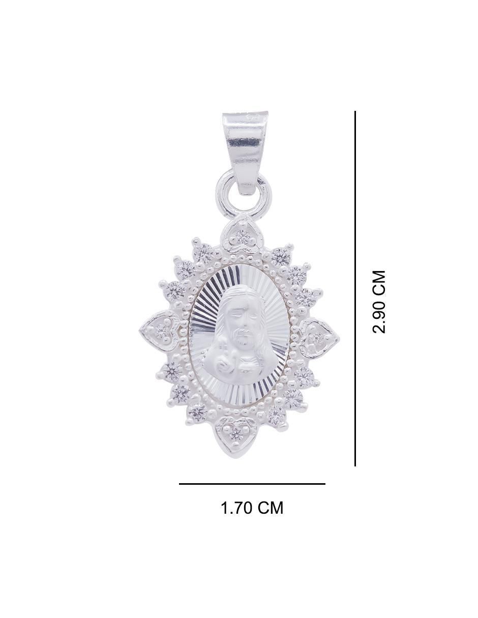 Dije ovalada sagrado corazón de plata P 925 4