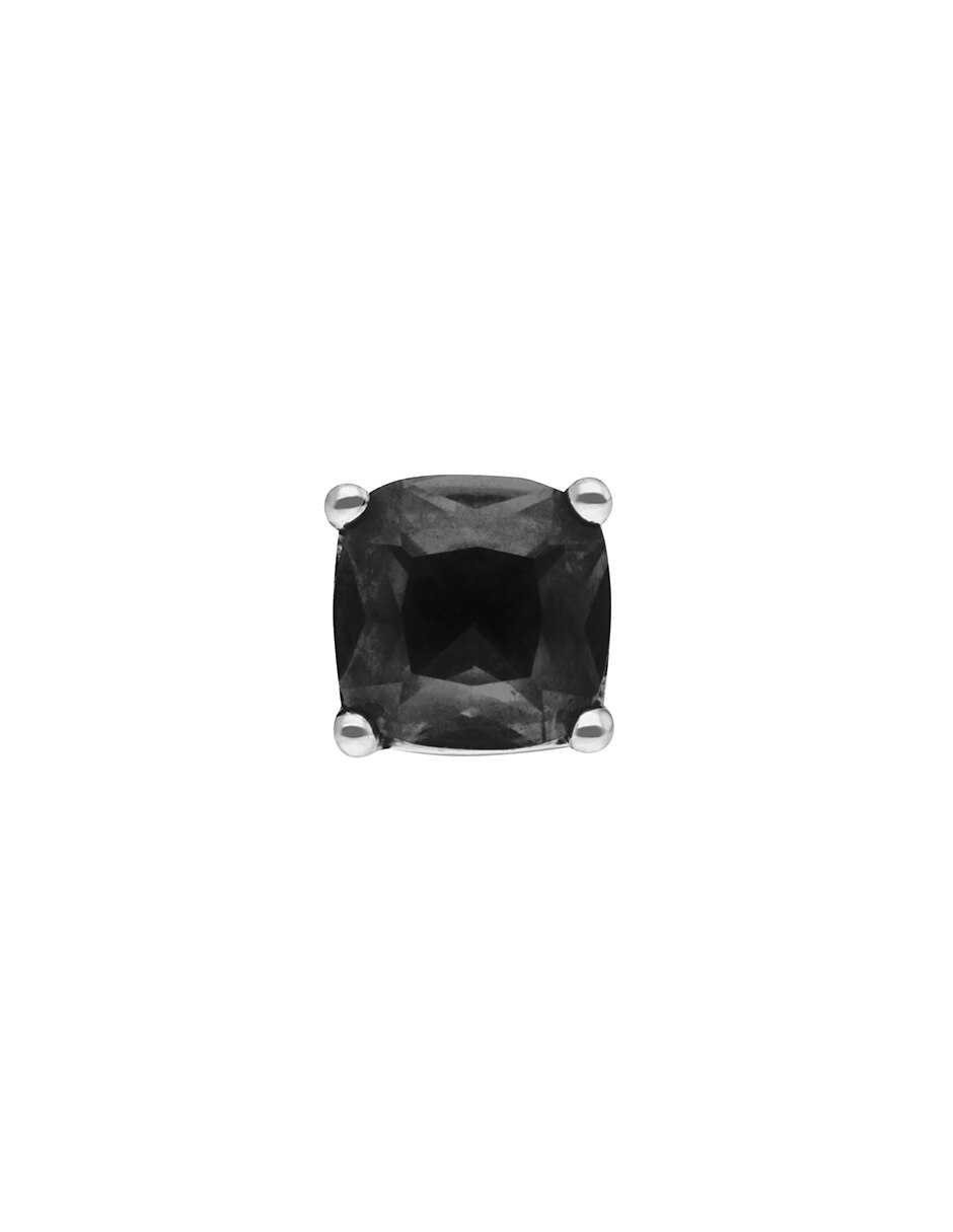 Aretes cuadrados Fancy Mystery Black de plata P 925 con acabado brillante zirconia 1
