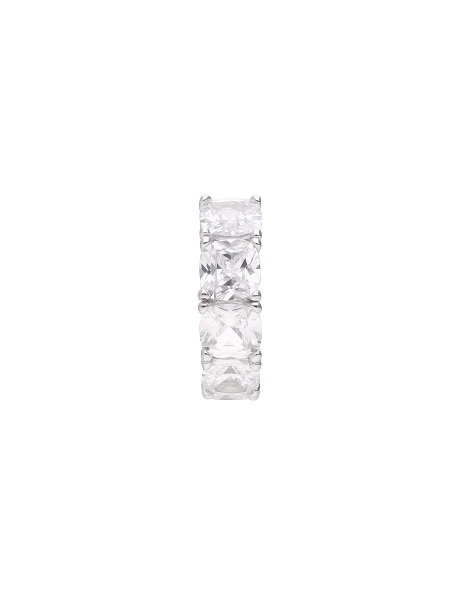 Aretes circulares Fancy Infinite White de plata P 925 con acabado brillante zirconia 1