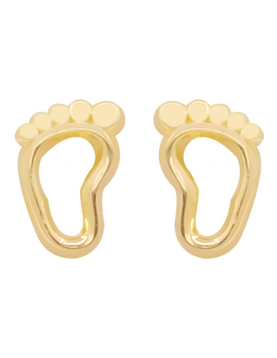 Broqueles de huella de oro amarillo con acabado brillante Broqueles de huella de oro amarillo con acabado brillante