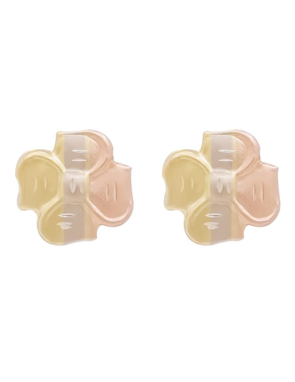 Broqueles de flor de oro amarillo con acabado brillante Broqueles de flor de oro amarillo con acabado brillante