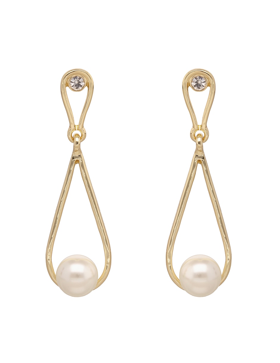 Aretes de gota Dandelion con acabado brillante imitación perla 1