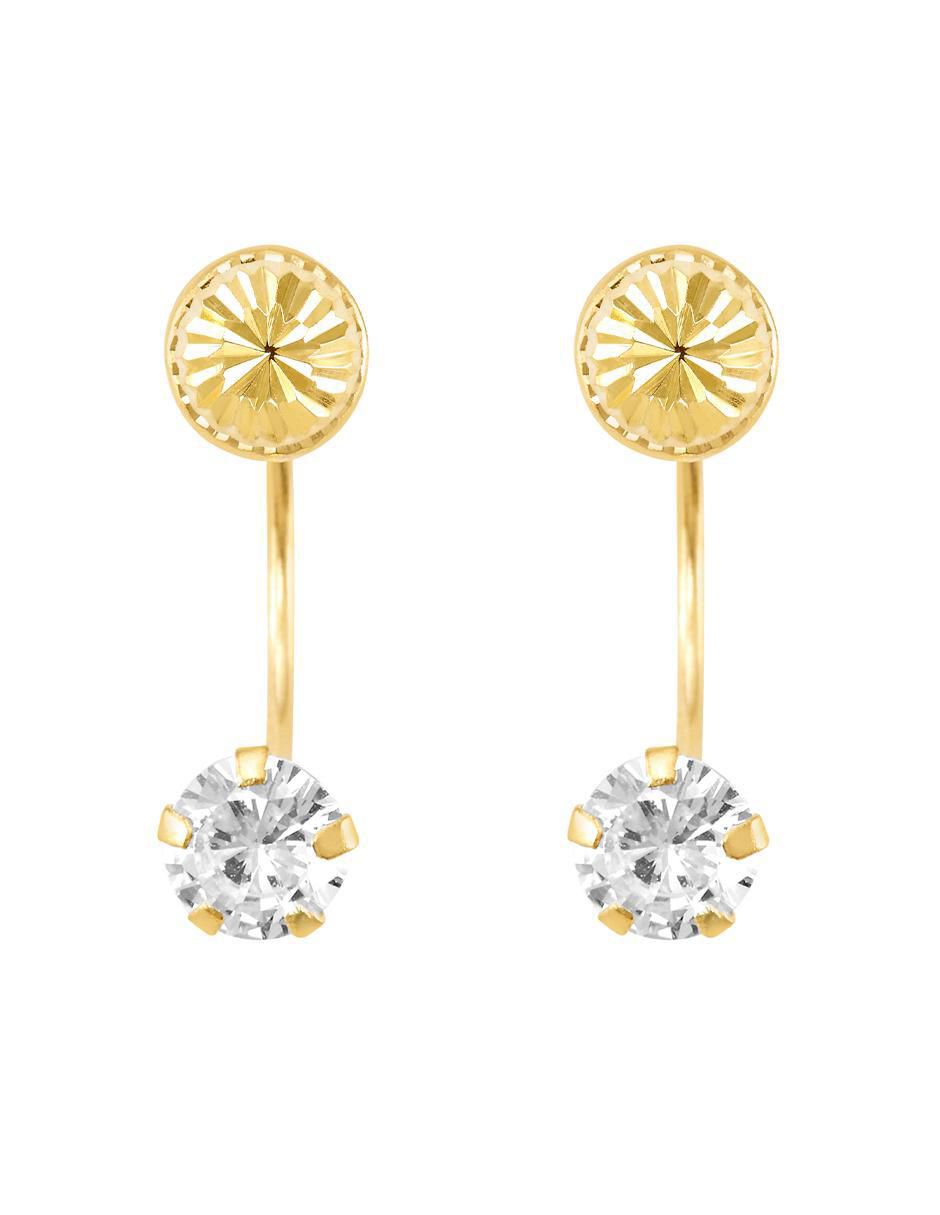 Broqueles de oro con acabado brillante zirconia Broqueles de oro con acabado brillante zirconia