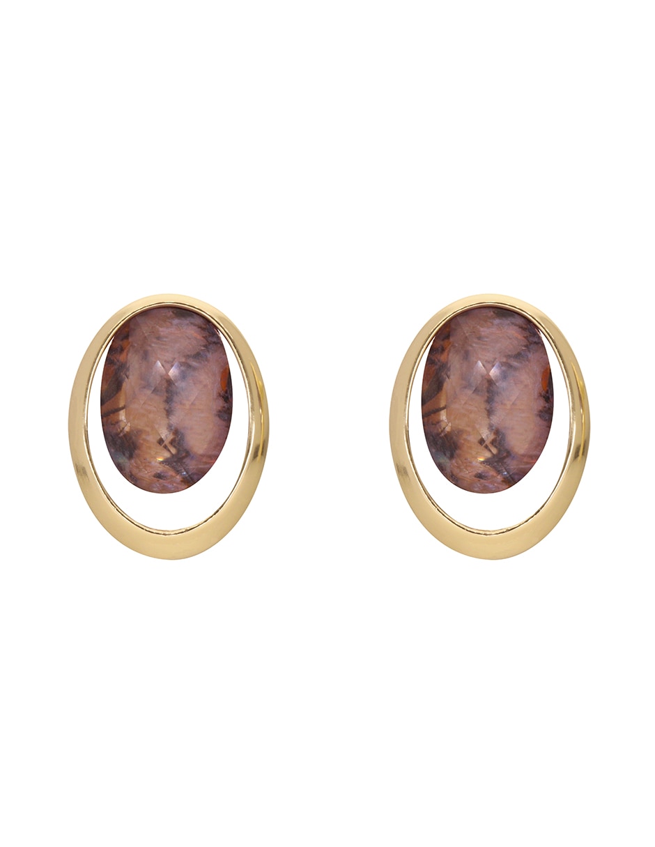 Aretes ovalados Hidden Valley con acabado brillante resina 1