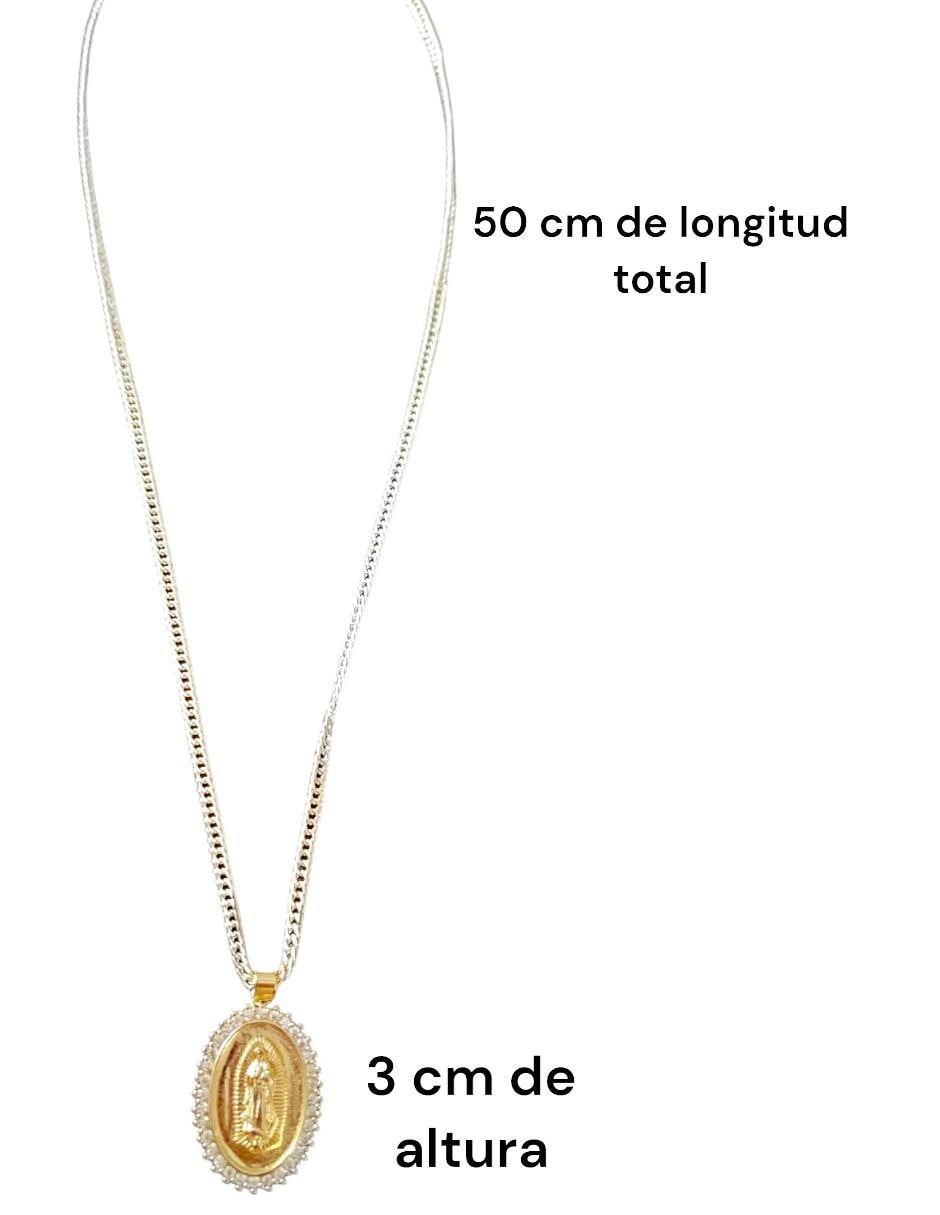 Collar con dije Virgen de Guadalupe ovalado 18 K 5