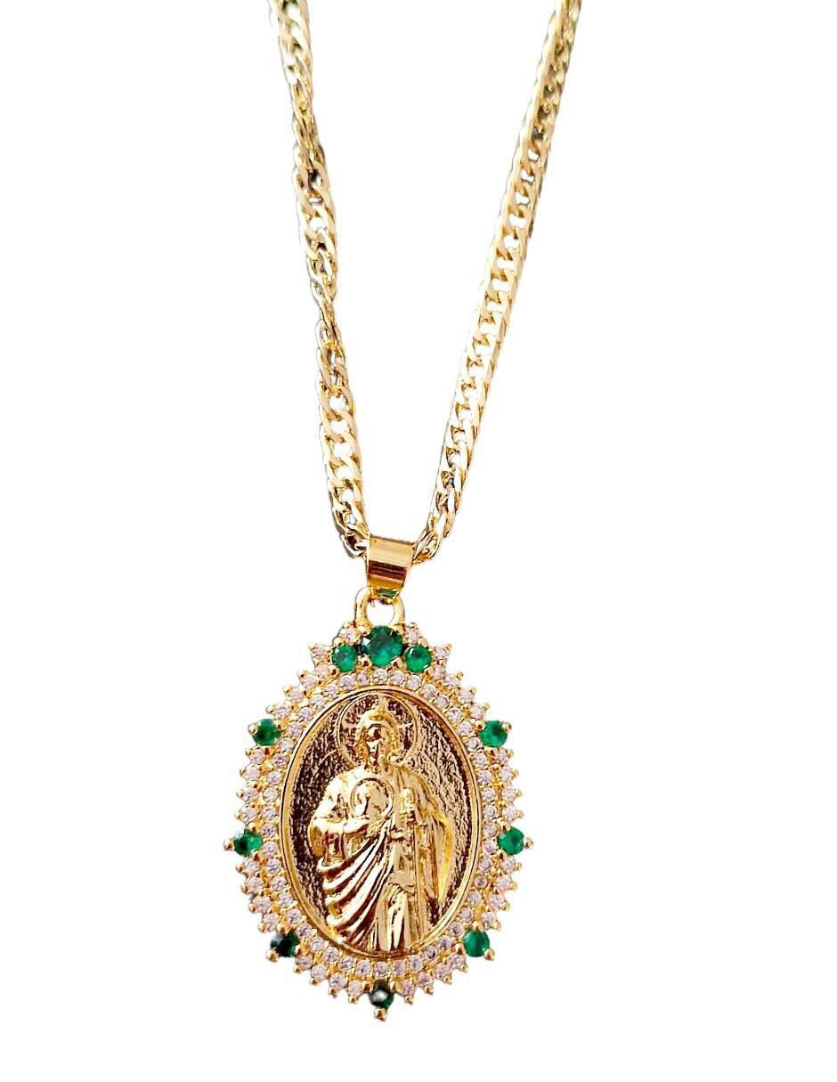 Collar con dije san judas tadeo 18 K Collar con dije san judas tadeo 18 K