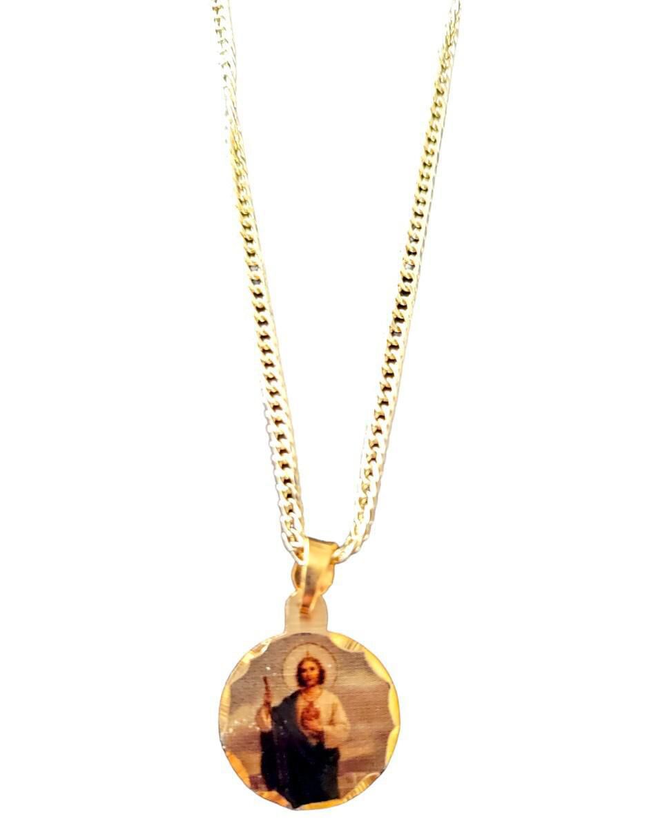 Collar con dije san judas tadeo 18 K Collar con dije san judas tadeo 18 K