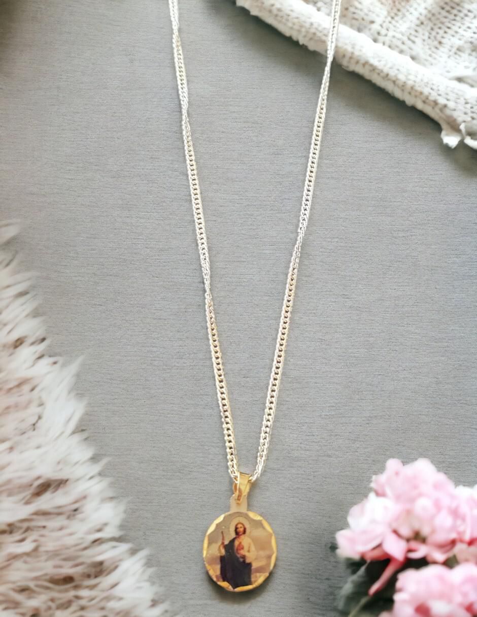 Collar con dije san judas tadeo 18 K 2
