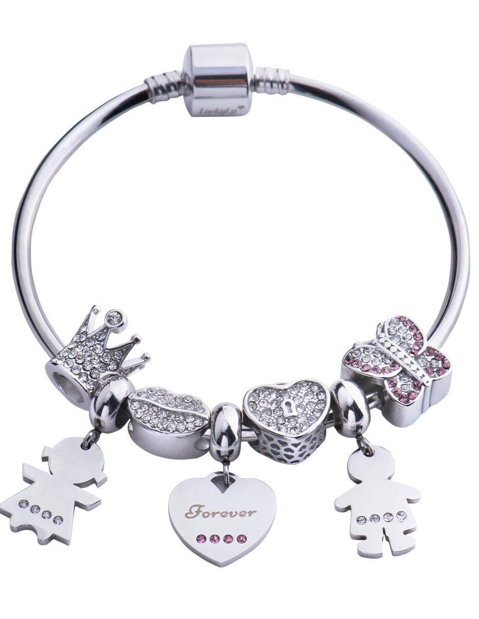 Charm "de" mariposa luckyly mariposa bathia sin temática "de" acero inoxidable sin kilataje zirconia cúbica