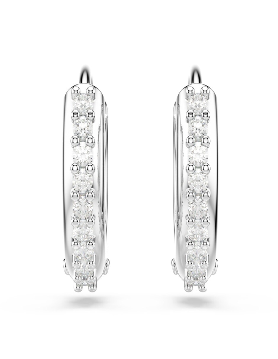 Aretes de aro circulares Matrix con acabado pavé 2