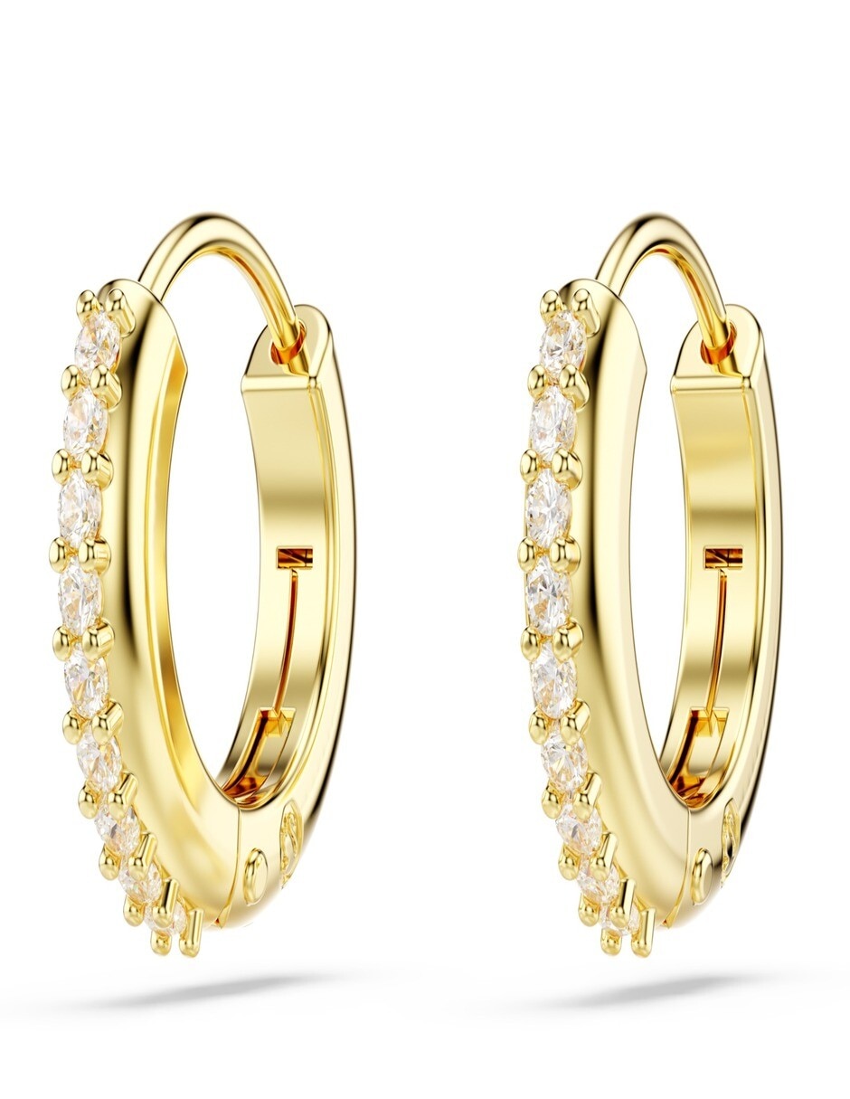 Aretes de aro circulares Matrix con acabado pavé zirconia 4
